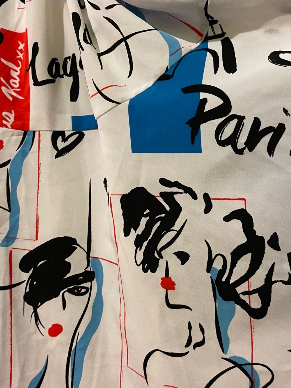 Karl Lagerfeld Paris Print belted shirt dress-size 10 NWOT - Picture 11 of 13